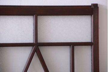 大正ロマン　ダイヤガラスと結霜ガラス入り!アンティーク引き戸2枚セット(窓)(1)