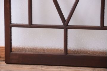 大正ロマン　ダイヤガラスと結霜ガラス入り!アンティーク引き戸2枚セット(窓)(1)