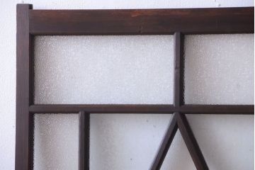 大正ロマン　ダイヤガラスと結霜ガラス入り!アンティーク引き戸2枚セット(窓)(2)