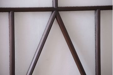 大正ロマン　ダイヤガラスと結霜ガラス入り!アンティーク引き戸2枚セット(窓)(2)