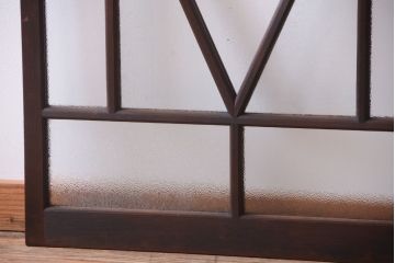 大正ロマン　ダイヤガラスと結霜ガラス入り!アンティーク引き戸2枚セット(窓)(2)