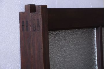 大正ロマン　ダイヤガラスと結霜ガラス入り!アンティーク引き戸2枚セット(窓)(2)