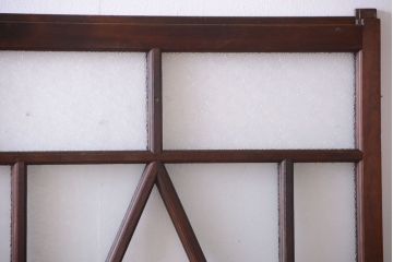 大正ロマン　ダイヤガラスと結霜ガラス入り!アンティーク引き戸2枚セット(窓)(2)