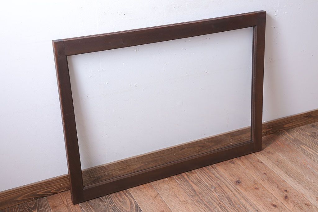 和製アンティーク　古い木のフィックス窓(ガラス戸・明り取り)(1)