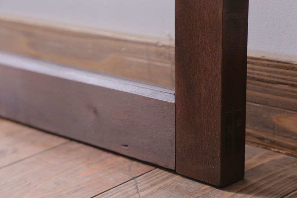 和製アンティーク　古い木のフィックス窓(ガラス戸・明り取り)(1)