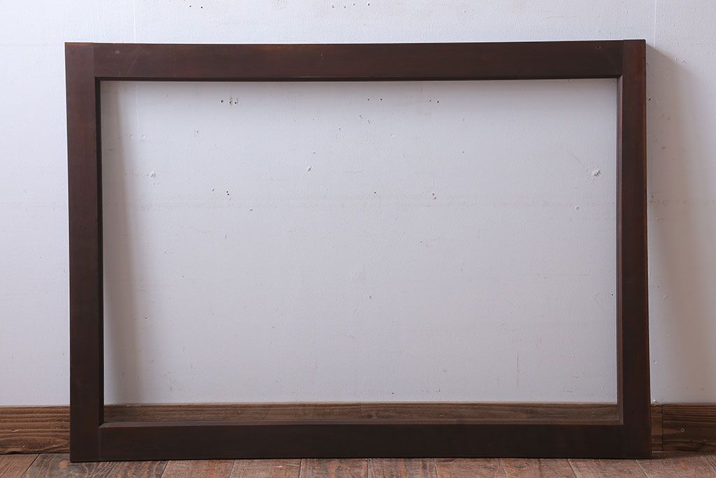 和製アンティーク　古い木のフィックス窓(ガラス戸・明り取り)(1)