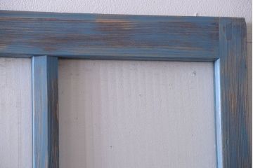 アンティークペイント　モールガラス入り!背の高い引き戸2枚セット