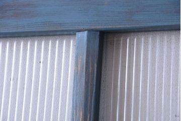 アンティークペイント　モールガラス入り!背の高い引き戸2枚セット