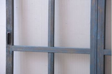 アンティークペイント　モールガラス入り!背の高い引き戸2枚セット