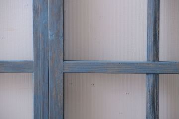 アンティークペイント　モールガラス入り!背の高い引き戸2枚セット