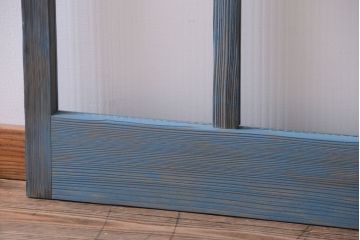 アンティークペイント　モールガラス入り!背の高い引き戸2枚セット