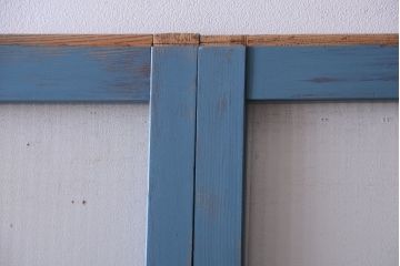 アンティークペイント　モールガラス入り!背の高い引き戸2枚セット