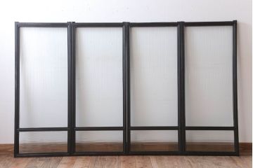 和製アンティーク　モールガラス入り!引き戸4枚セット(窓)