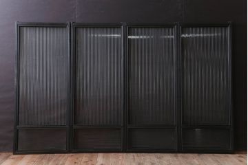 和製アンティーク　モールガラス入り!引き戸4枚セット(窓)