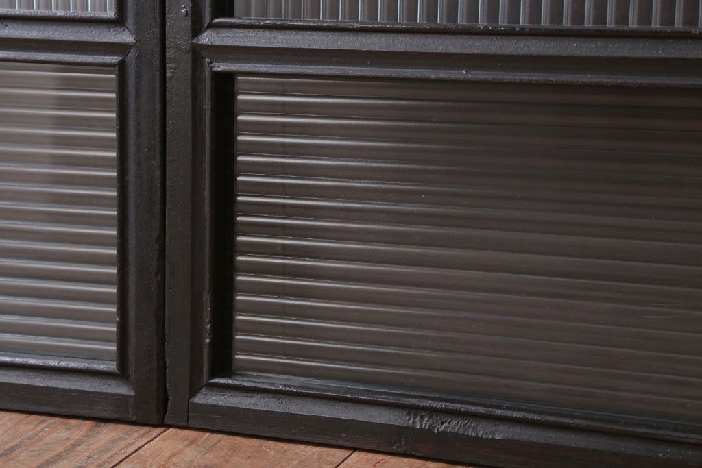 和製アンティーク　モールガラス入り!引き戸4枚セット(窓)