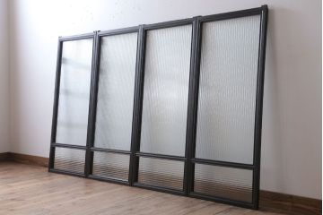 和製アンティーク　モールガラス入り!引き戸4枚セット(窓)