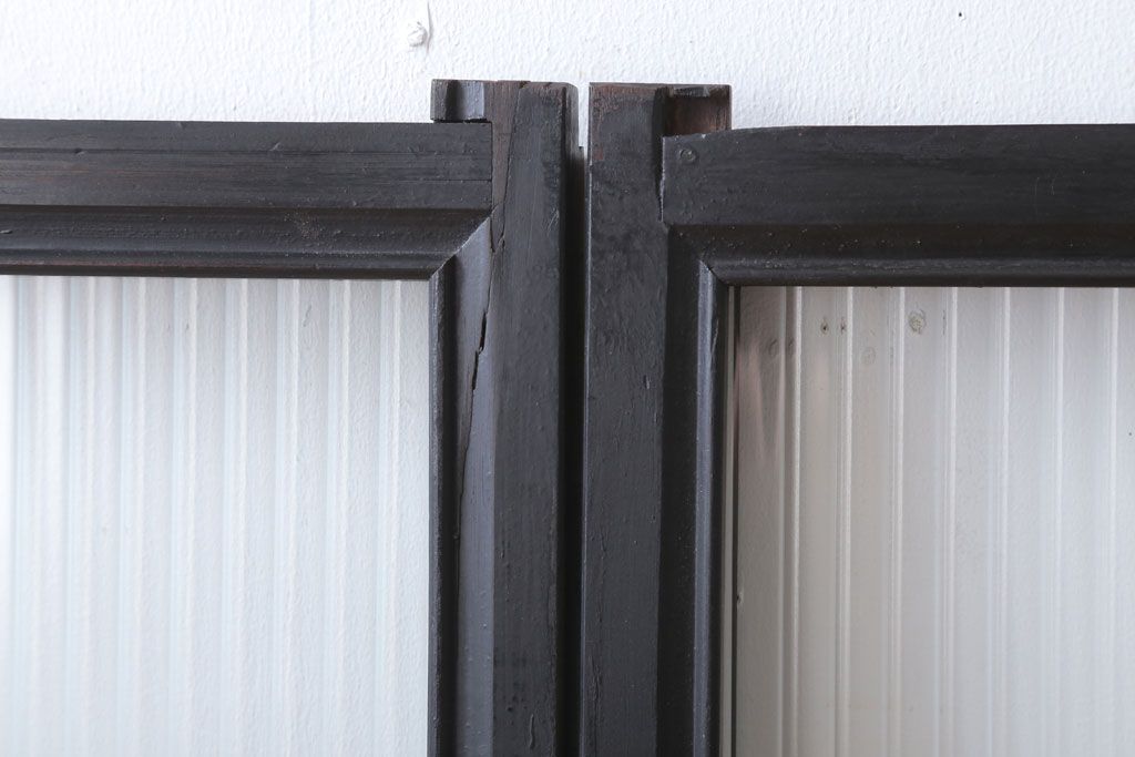 和製アンティーク　モールガラス入り!引き戸4枚セット(窓)