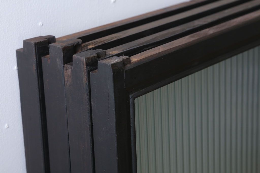 和製アンティーク　モールガラス入り!引き戸4枚セット(窓)