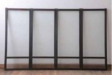和製アンティーク　モールガラス入り!引き戸4枚セット(窓)