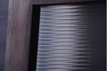 昭和レトロ　モールガラス窓付き!古い木のアンティークドア(扉)