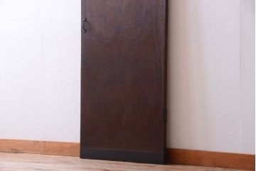 昭和レトロ　モールガラス窓付き!古い木のアンティークドア(扉)