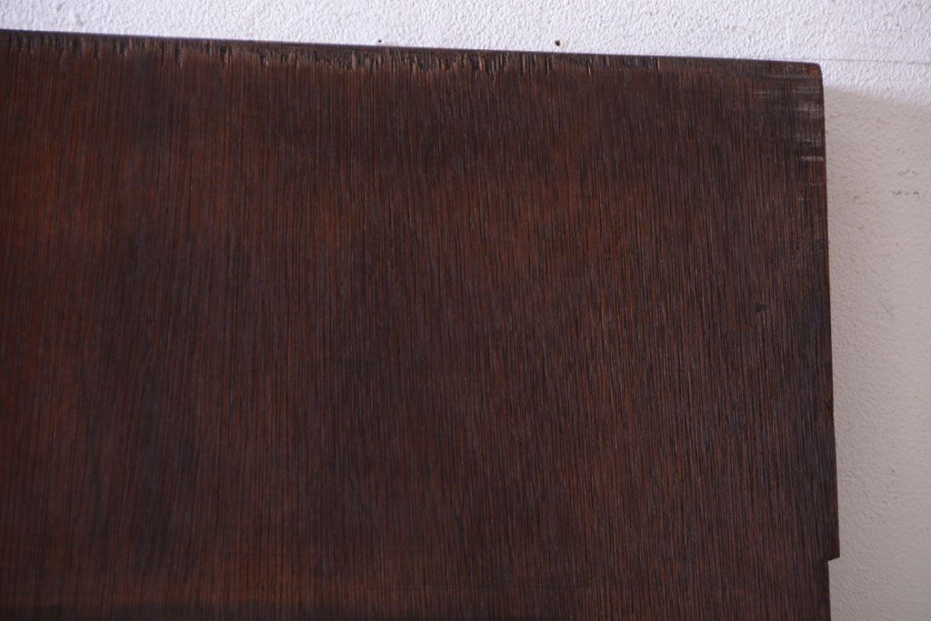 昭和レトロ　モールガラス窓付き!古い木のアンティークドア(扉)