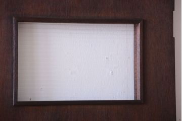 昭和レトロ　モールガラス窓付き!古い木のアンティークドア(扉)