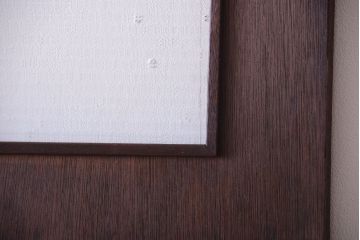 昭和レトロ　モールガラス窓付き!古い木のアンティークドア(扉)