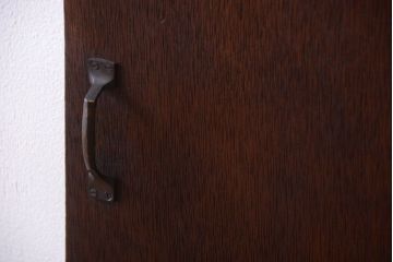 昭和レトロ　モールガラス窓付き!古い木のアンティークドア(扉)