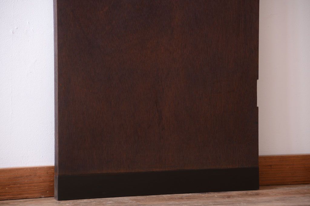 昭和レトロ　モールガラス窓付き!古い木のアンティークドア(扉)