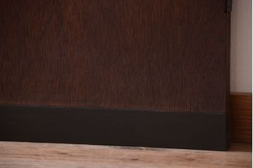 昭和レトロ　モールガラス窓付き!古い木のアンティークドア(扉)