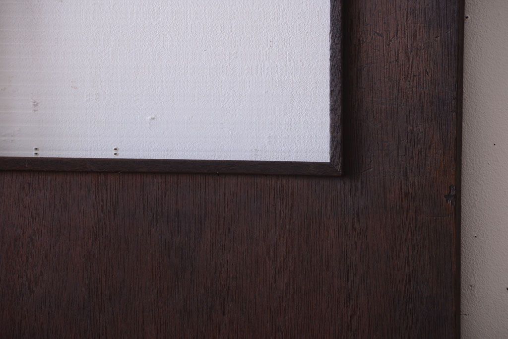 昭和レトロ　モールガラス窓付き!古い木のアンティークドア(扉)