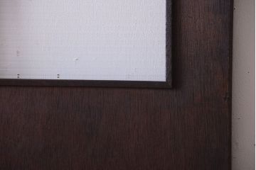 昭和レトロ　モールガラス窓付き!古い木のアンティークドア(扉)