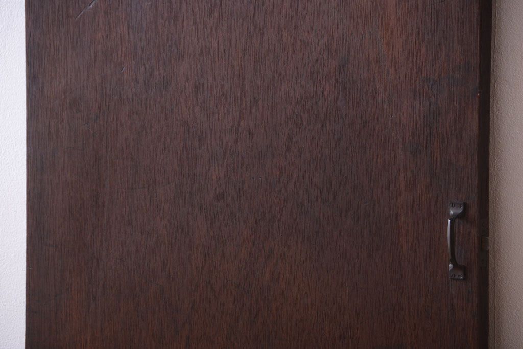 昭和レトロ　モールガラス窓付き!古い木のアンティークドア(扉)