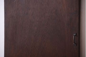 昭和レトロ　モールガラス窓付き!古い木のアンティークドア(扉)