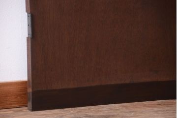 昭和レトロ　モールガラス窓付き!古い木のアンティークドア(扉)