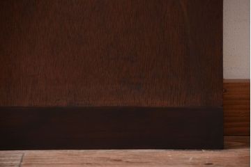 昭和レトロ　モールガラス窓付き!古い木のアンティークドア(扉)