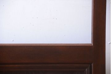 古民具・骨董　明治〜大正　総欅材!大判ガラスの大きな引き戸(2)