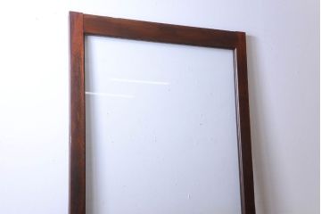 古民具・骨董　明治〜大正　総欅材!大判ガラスの大きな引き戸(3)