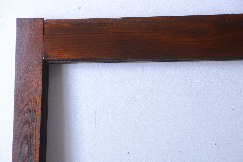 古民具・骨董　明治〜大正　総欅材!大判ガラスの大きな引き戸(3)