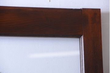 古民具・骨董　明治〜大正　総欅材!大判ガラスの大きな引き戸(3)