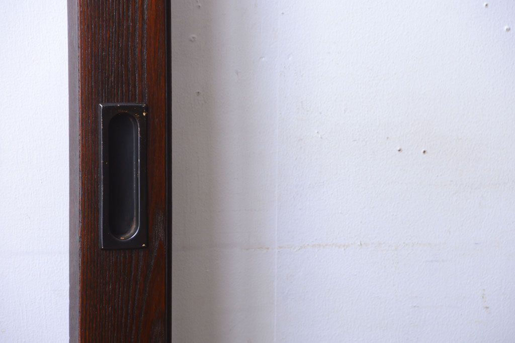 古民具・骨董　明治〜大正　総欅材!大判ガラスの大きな引き戸(3)