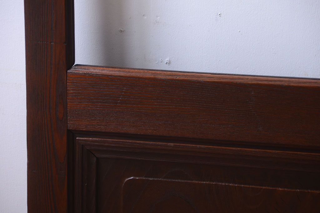 古民具・骨董　明治〜大正　総欅材!大判ガラスの大きな引き戸(3)