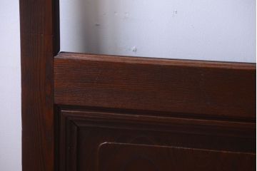 古民具・骨董　明治〜大正　総欅材!大判ガラスの大きな引き戸(3)