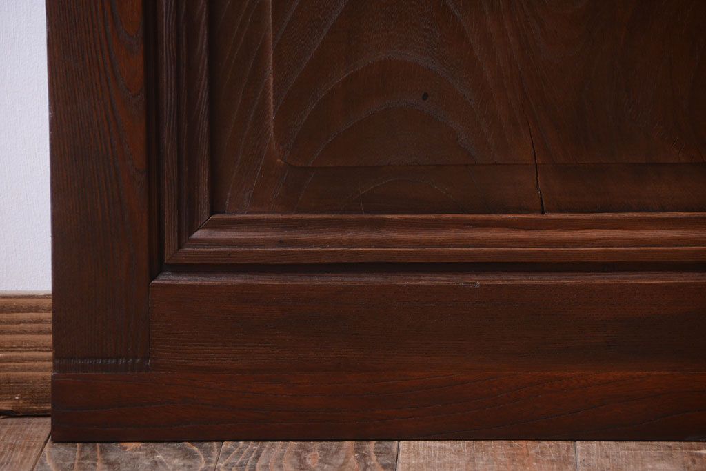 古民具・骨董　明治〜大正　総欅材!大判ガラスの大きな引き戸(3)