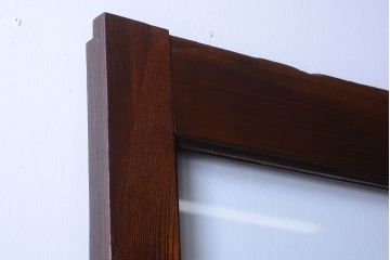 古民具・骨董　明治〜大正　総欅材!大判ガラスの大きな引き戸(3)