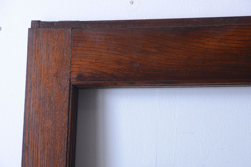 古民具・骨董　明治〜大正　総欅材!大判ガラスの大きな引き戸(3)