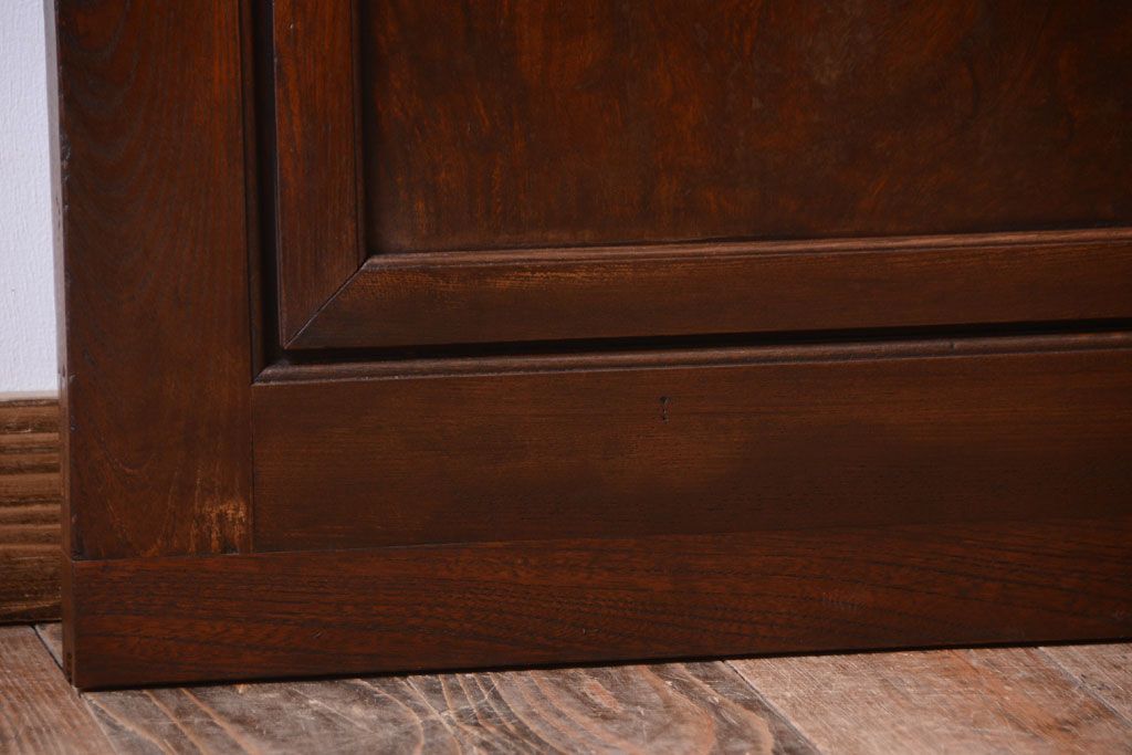 古民具・骨董　明治〜大正　総欅材!大判ガラスの大きな引き戸(3)