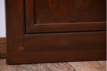 古民具・骨董　明治〜大正　総欅材!大判ガラスの大きな引き戸(3)