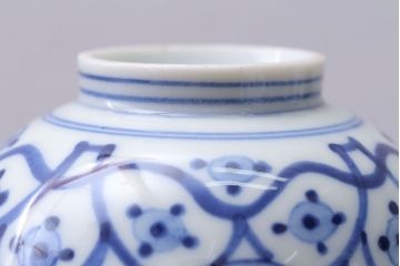 アンティーク雑貨　アンティーク　明治〜大正　染付蓋茶碗5客(1)